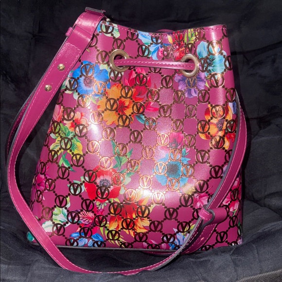 Valentino by Mario Valentino Monogram Leather Bucket Bag - Picture 4 of 16